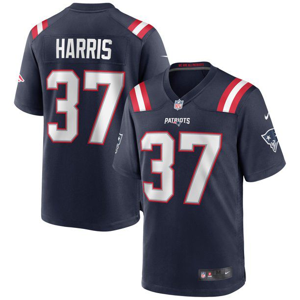 Men New England Patriots #37 Damien Harris Nike Navy Vapor Game NFL Jersey